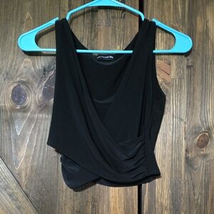 Black Wrap Crop Top
